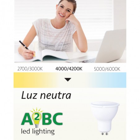 Pack 5 ampoules LED GU10 8W (lumière neutre)