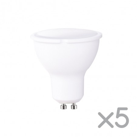 Pack 5 ampoules LED GU10 8W (lumière froide)
