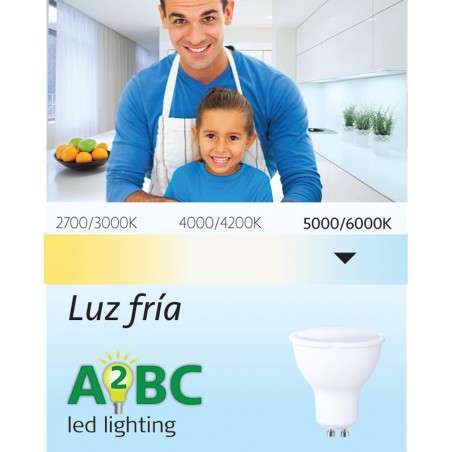 Pack 5 ampoules LED GU10 8W (lumière froide)