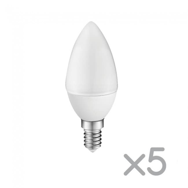 Pack 5 x Ampoule LED A2BC Voile E14 6W (lumière froide) Pack 5 x Ampoule LED A2BC Voile E14 6W (lumière froide)