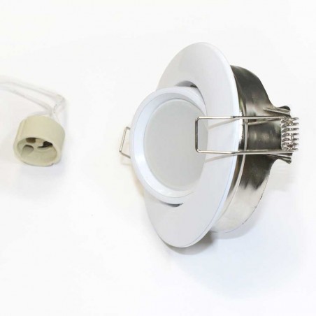 Pack Encastrable rond blanc + Ampoule LED 8W chaude