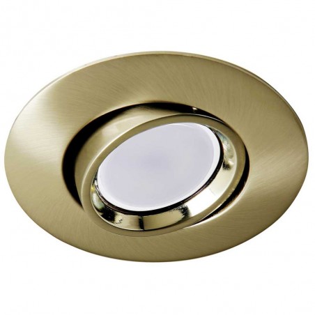 Pack Encastrable rond or vieilli + Ampoule LED 8W neutre