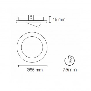 Pack Encastrable basculant blanc + Ampoule LED 8W chaude