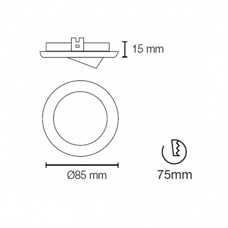 Pack Encastrable basculant blanc + Ampoule LED 8W neutre