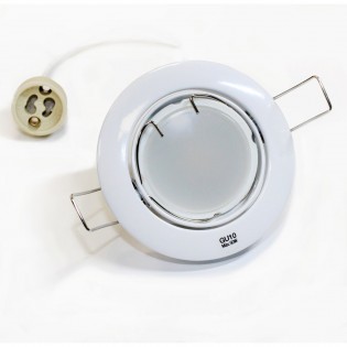 Pack Encastrable basculant blanc + Ampoule LED 8W chaude