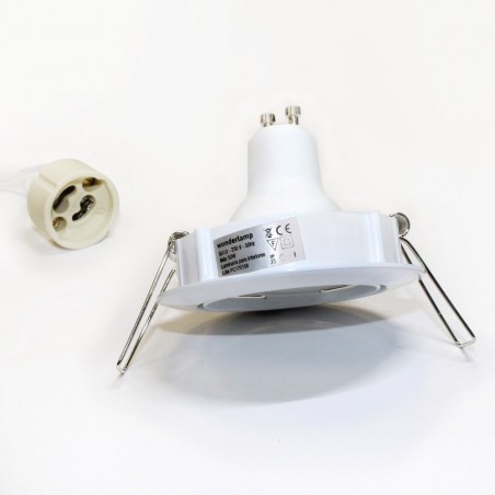 Pack Encastrable basculant blanc + Ampoule LED 8W chaude