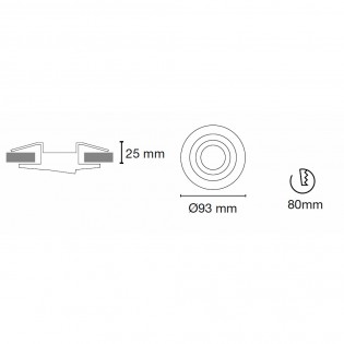 Pack Encastrable Aluminium + Ampoule LED 8W chaude