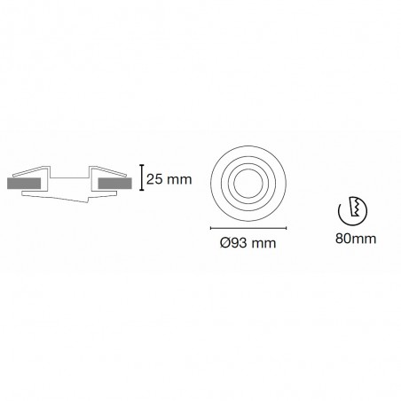 Pack Encastrable Aluminium + Ampoule LED 8W chaude