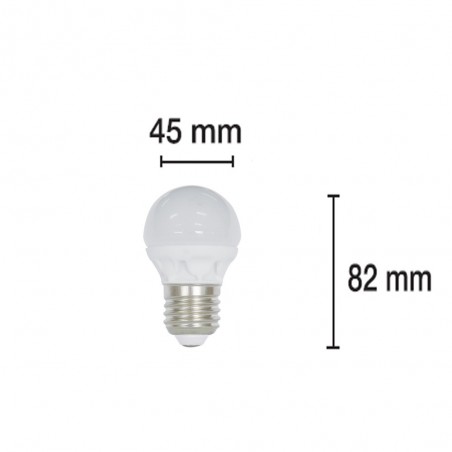 Bombilla LED Esférica Cerámica E27 Luz fría (5.2W)