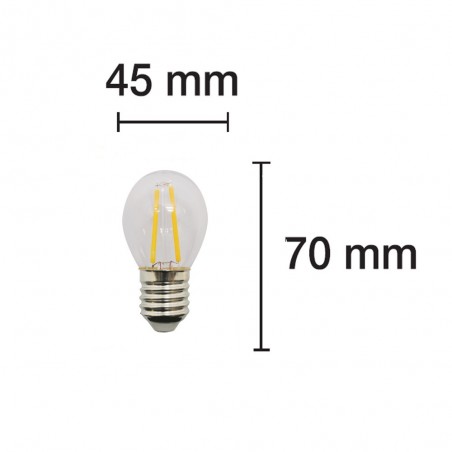 Ampoule LED Sphérique E27 lumière froide (2W)