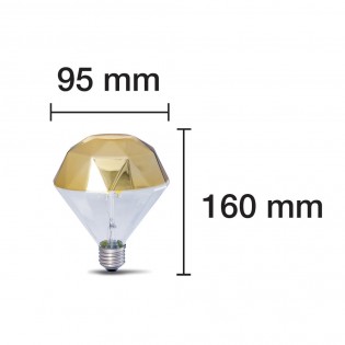 Bombilla Decorativa LED E27 Prisma Oro (10W)