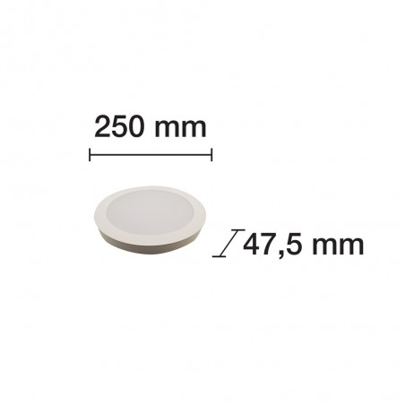 Downlight LED empotrable/superficie luz fría (25W)