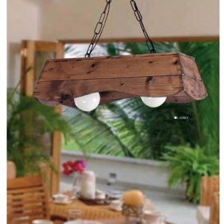 Lampe de suspension rustique Bolin (2 lumières)