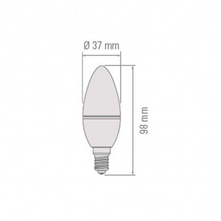 Bombilla vela E-14 luz neutra