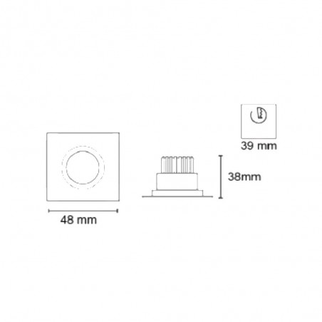 Kit 3 focos cuadrado COB LED 4000ºK (3x3W)