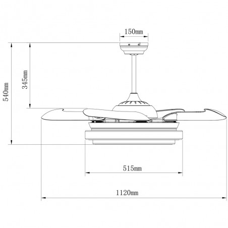 Ventilateur LED Twin Plata (36W)