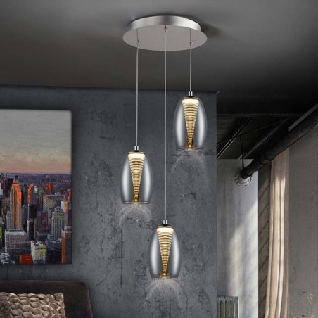 Suspension Moderne Nebula 3 lumieres