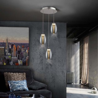 Suspension Moderne Nebula 3 lumieres