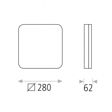 Plafonnier extérieur / salle de bains LED Square IP54 (24W)