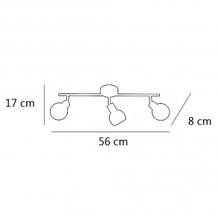 Regleta Opal (3 luces)