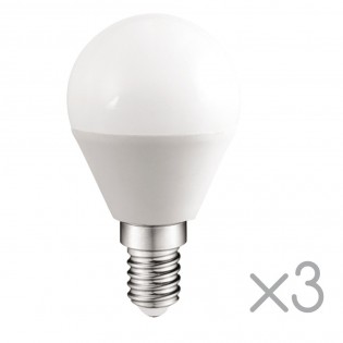 Pack 3 Bombillas LED E14 esférica 5.2W (Luz neutra)