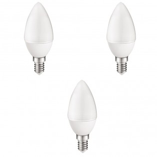 Pack 3 Bombillas LED E14 vela 5.2W (Luz neutra)