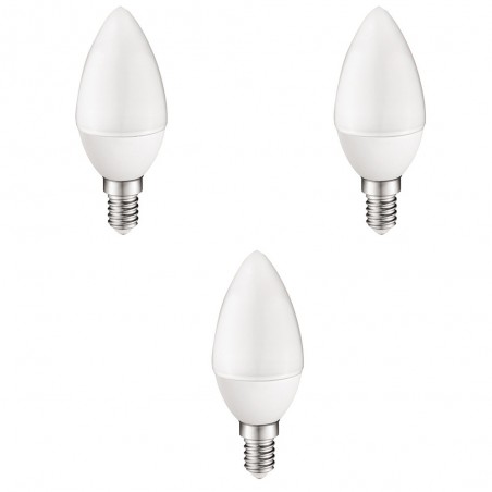 Pack 3 Bombillas LED E14 vela 5.2W (Luz neutra)