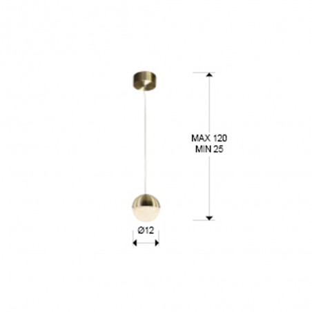 Lampe à suspension Sphere avec éclairage LED (4.8W)