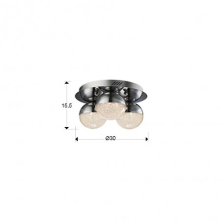 Plafón Sphere LED regulable (3 luces)