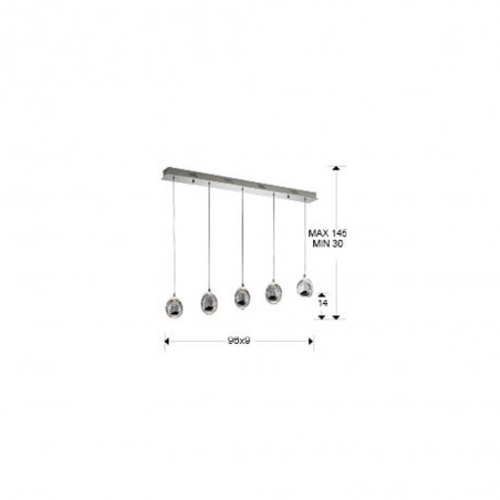 Regleta de 5 luces LED Rocio (25W)