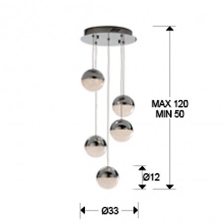 Suspension LED Sphere (5 lumières)