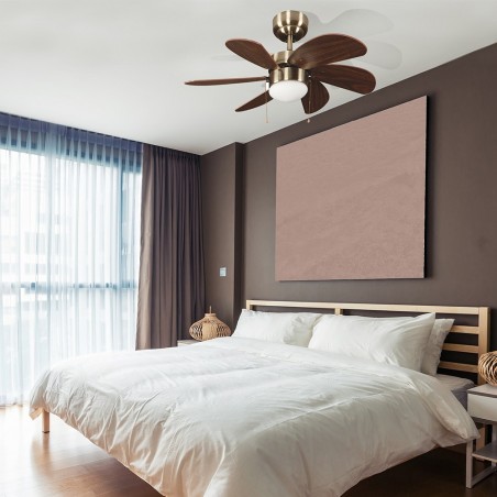 Ventilateur de plafond avec lumière Basic Marrón