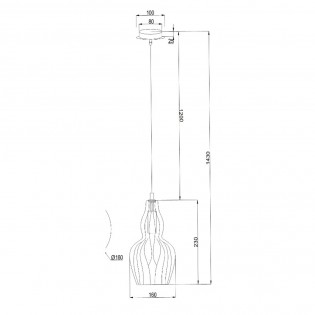 Lámpara de techo de cristal Eustoma