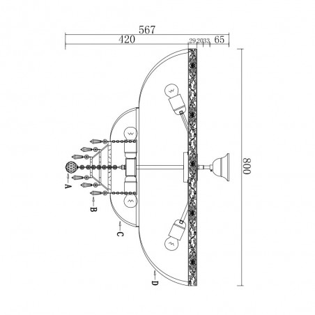 Lámpara de techo Palace III