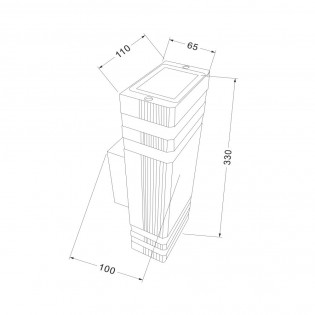 Aplique de pared exterior Linden (2 luz)