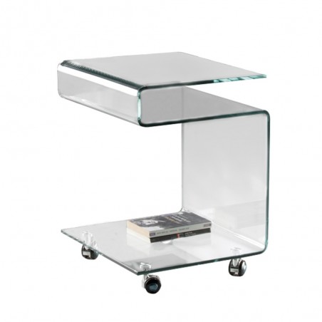 Mesa auxiliar con ruedas Glass