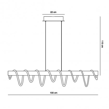 Luminaire LED ondulé Barre suspendue Rever (49W)