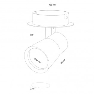 Plafonnier spot orientable Iris