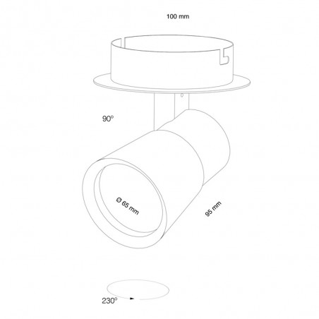 Plafonnier spot orientable Iris