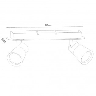Plafón de techo Iris (2 luces)