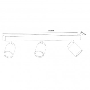 Plafón de techo Iris (3 luces)