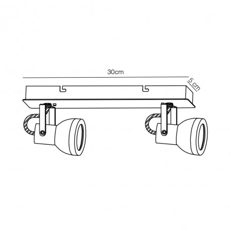 Plafón de techo Heli (2 luces)