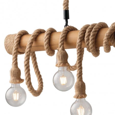 Suspension en bois Rope (6 lumières)
