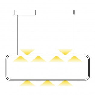 Suspension rectangulaire LED Moka (45W)