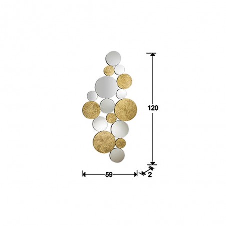Espejo de pared decorativo Cirze (120x59)