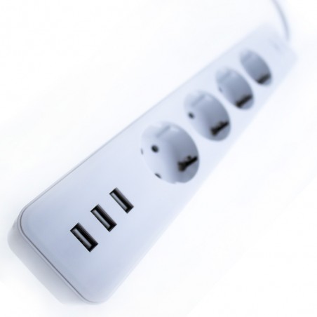 Barrette d'alimentation Smart WiFi (4 prises + 3 USB)