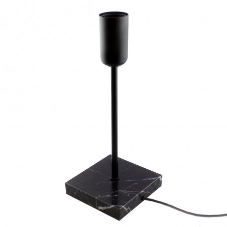 Base con portalámparas E27 Marmol (negro)