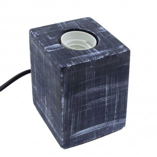 Base con portalámparas E27 Cemento (negro)