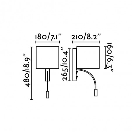 Aplique de pared Tira con lector LED (3W)