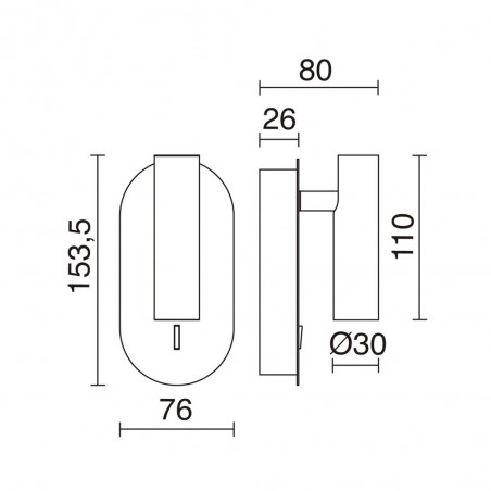 Aplique lector LED Dirk (3W)